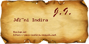 Jáni Indira névjegykártya